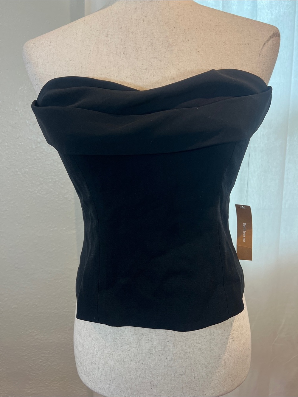 Few Moda x Hannah Chody Strapless Black Fold Over Crop Top. Size 4. NWT